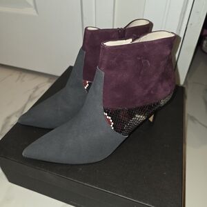 Elegant Two-Tone Ankle Boots